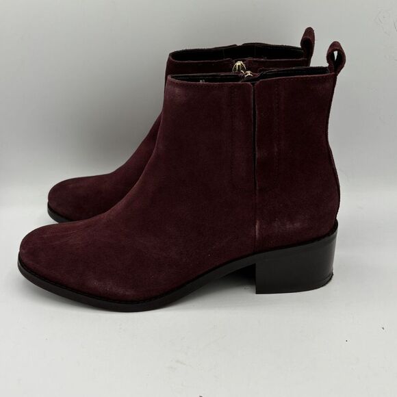 Cole Haan Addie Block Heel Bootie, Dark Garnet Maroon, Size 8B New - Picture 2 of 9